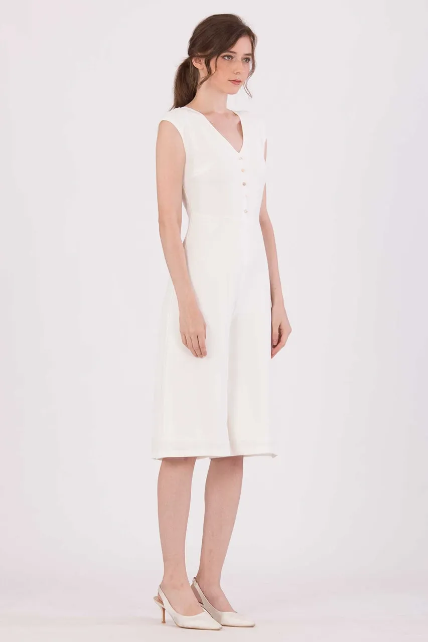 Doferfiy Jumpsuit Cullotes (White)