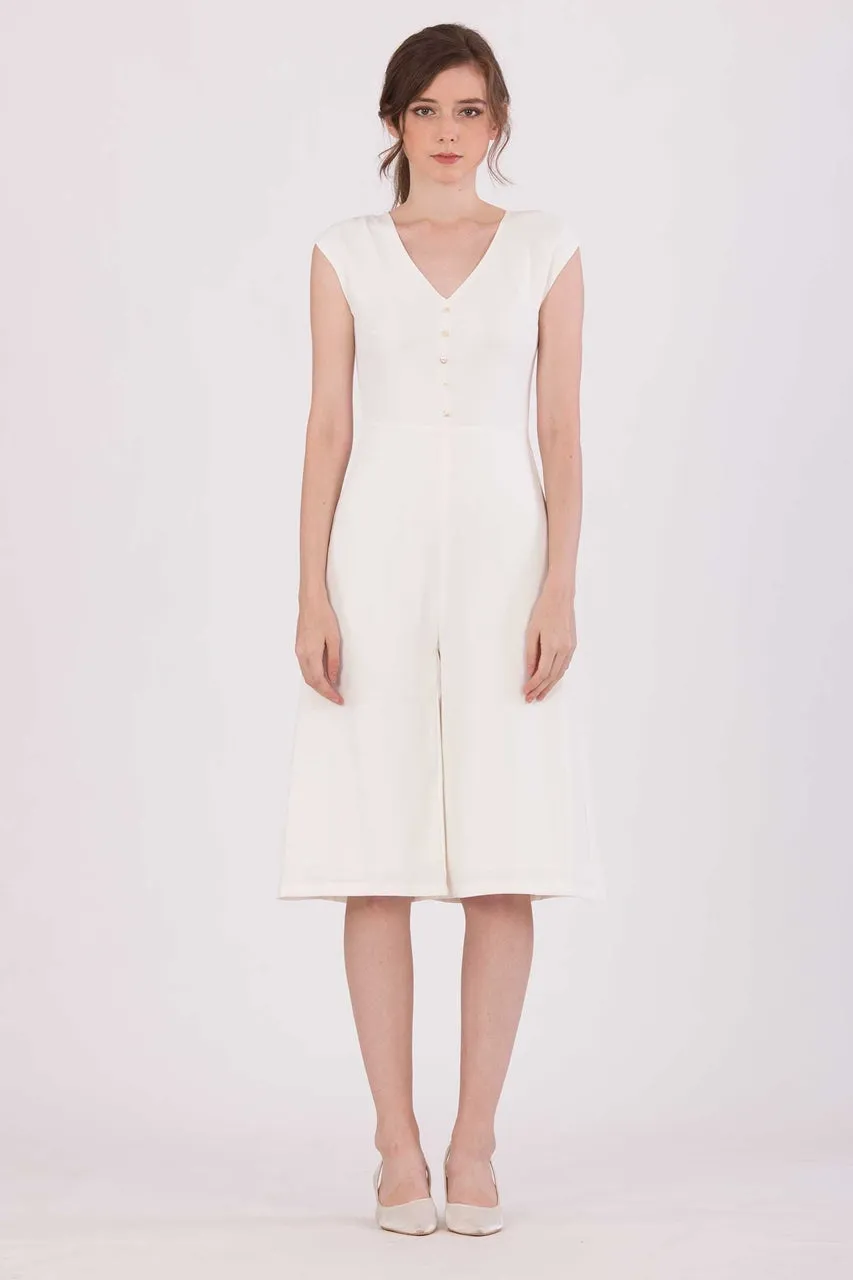 Doferfiy Jumpsuit Cullotes (White)