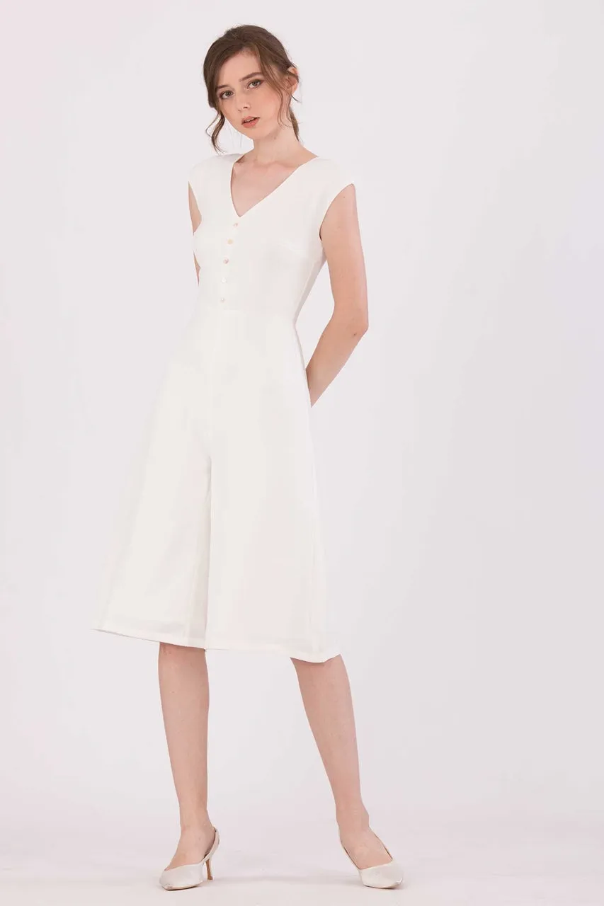 Doferfiy Jumpsuit Cullotes (White)