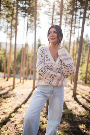 Fair and Square Beige Multi Fair Isle Cardigan FINAL SALE