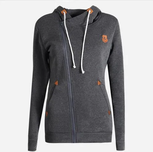 Fashion Women Hoody 8 Colors Long Sleeve Slim Fit Jumper Hoodies Coat Sweatshirt with hooded LN835E