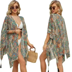 Floral Loose Tassels Coverup Kimono