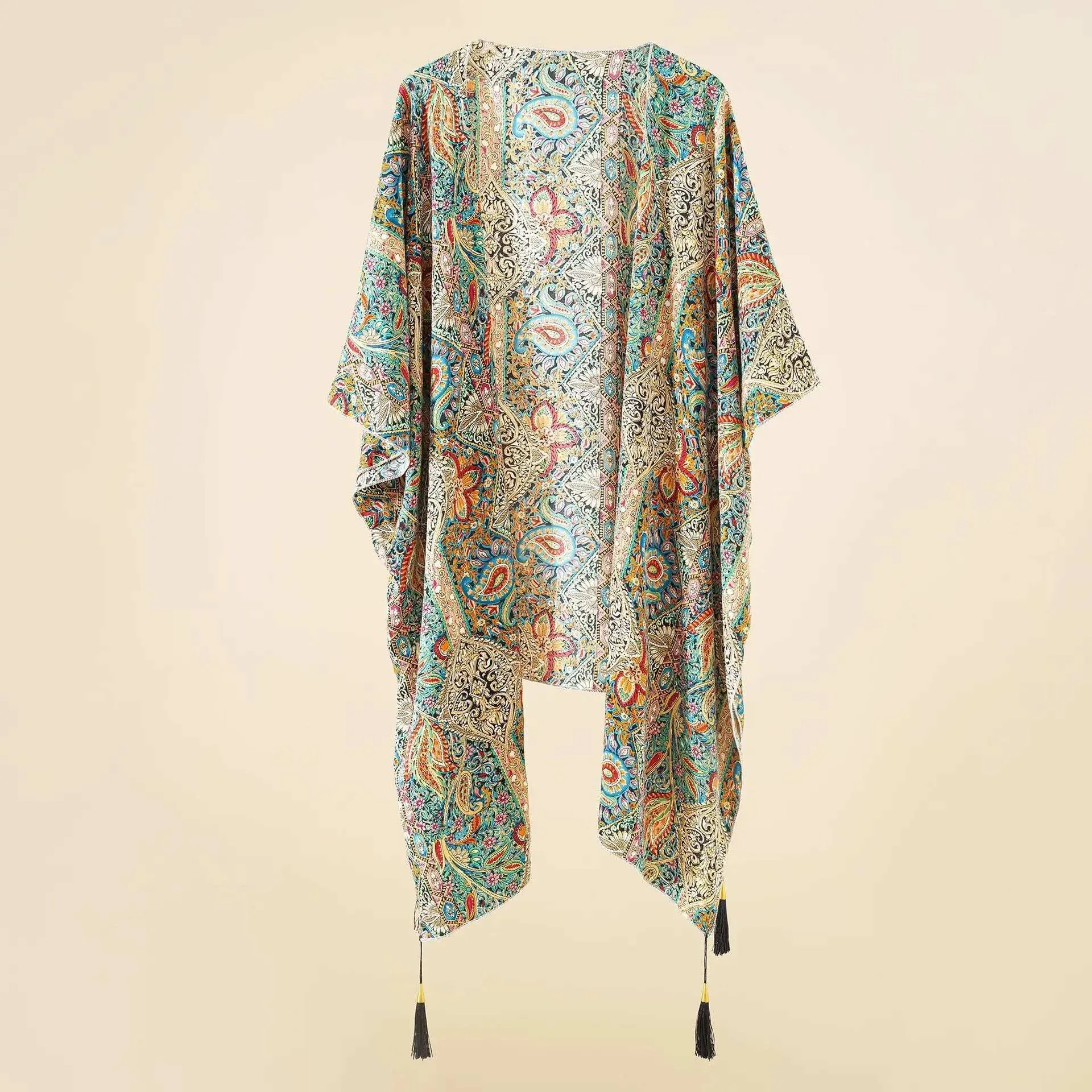 Floral Loose Tassels Coverup Kimono