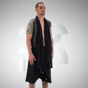 Flowing Laser-Cut Faux Leather Vest