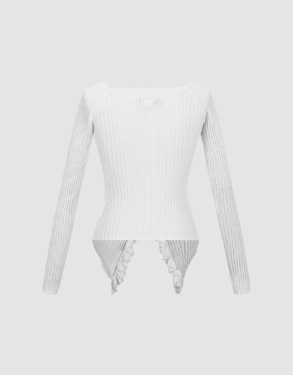 Frill Trim Knitted Cardigan