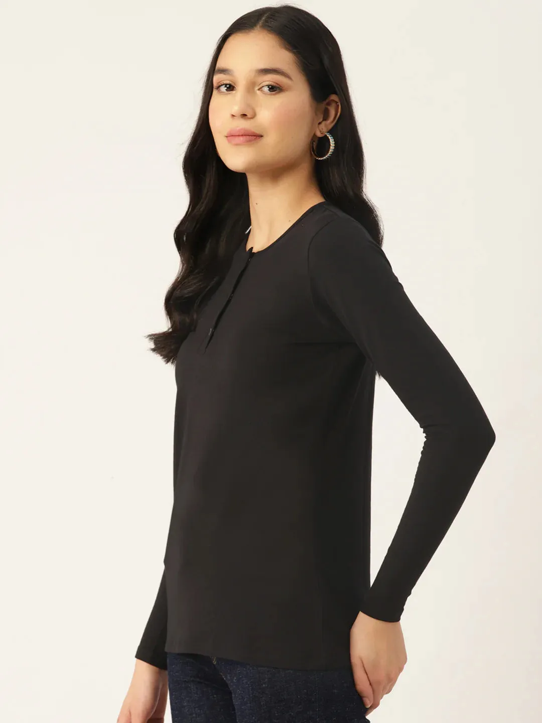 Full Sleeve Button Down Tee with black shorts