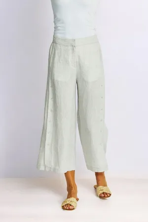 Gaby Linen Button Culotte - Flax