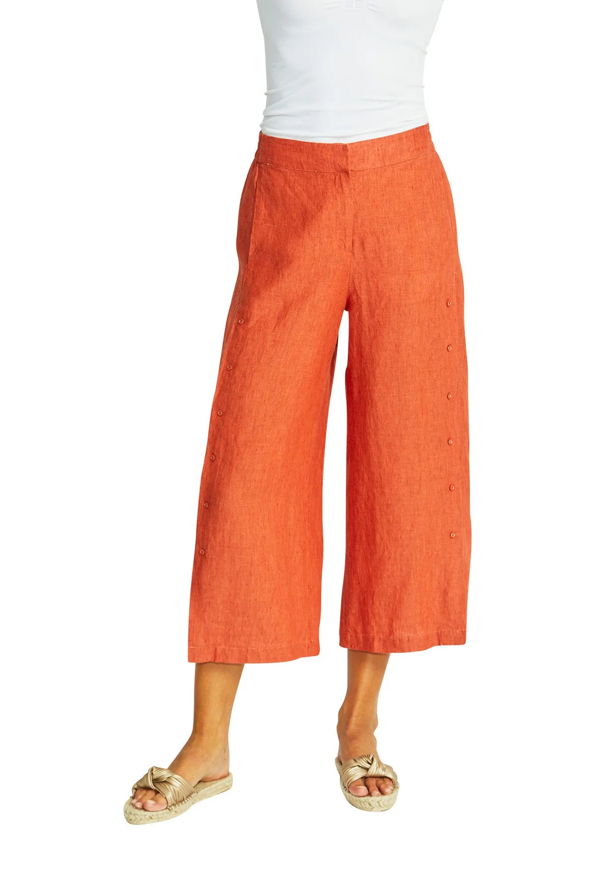 gaby linen button culotte (p575742)