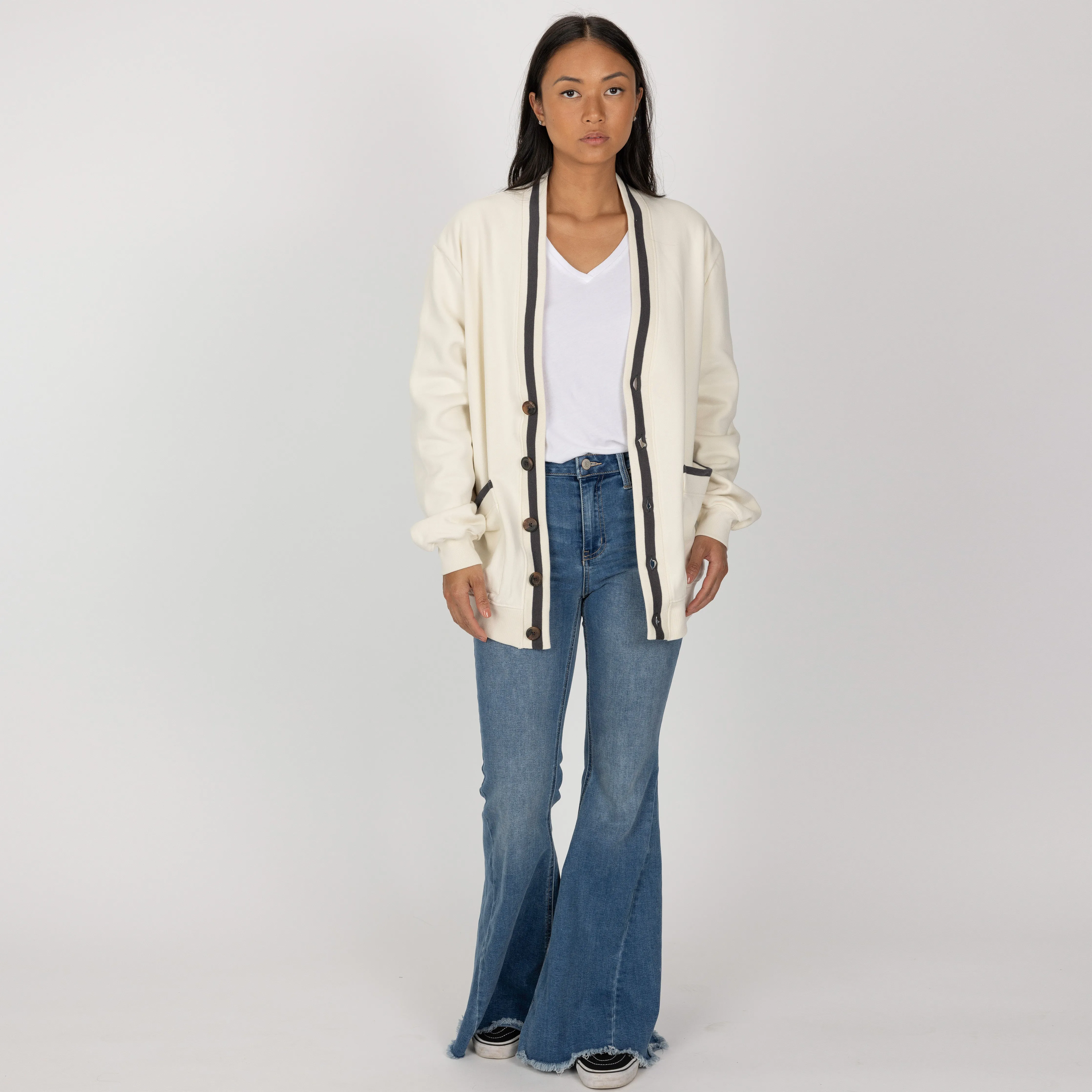 Gender Neutral Fleece Cardigan - Tofu