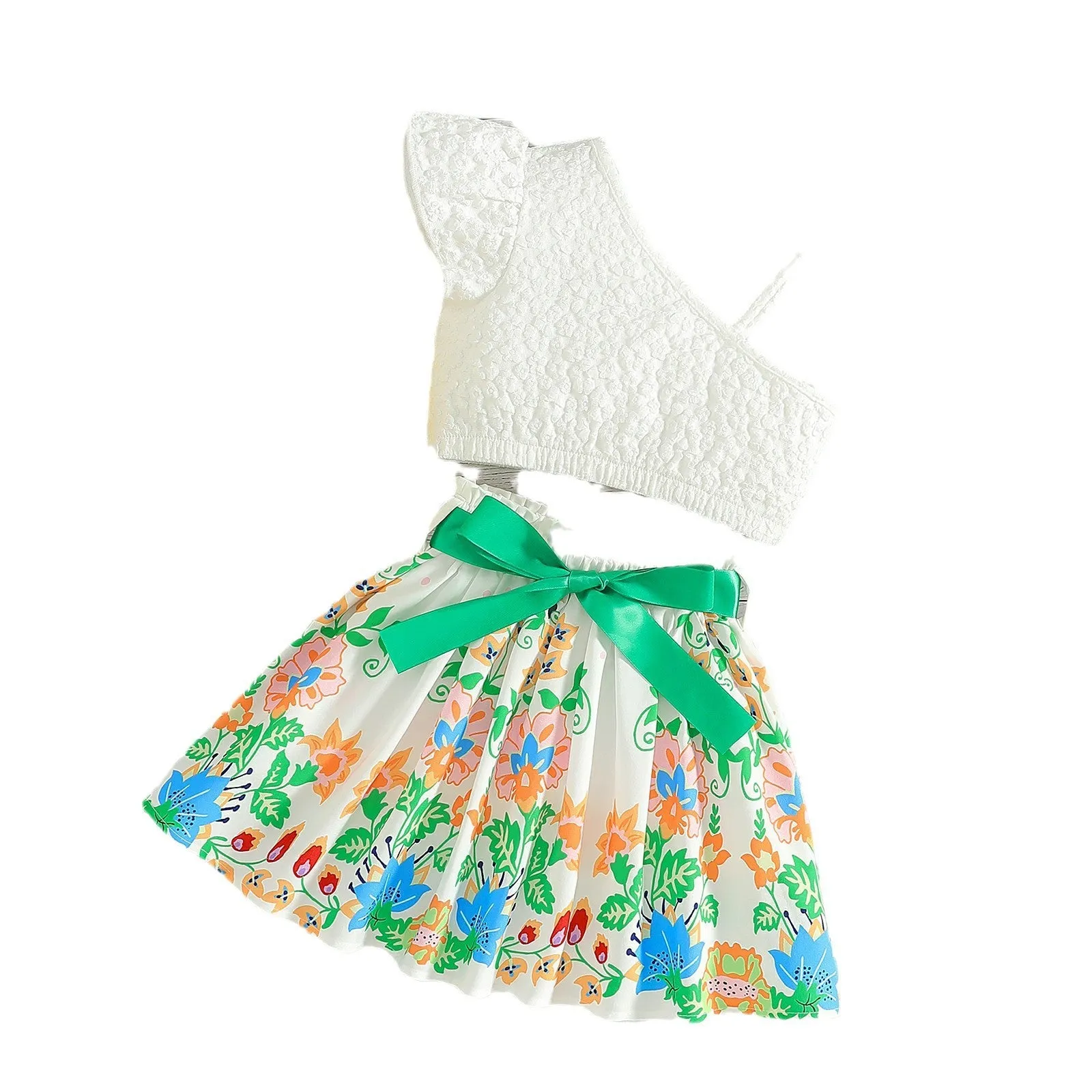Girls shorts cute summer clothing thin cotton wide-leg pants baby small floral daisies culottes skirt children's clothing