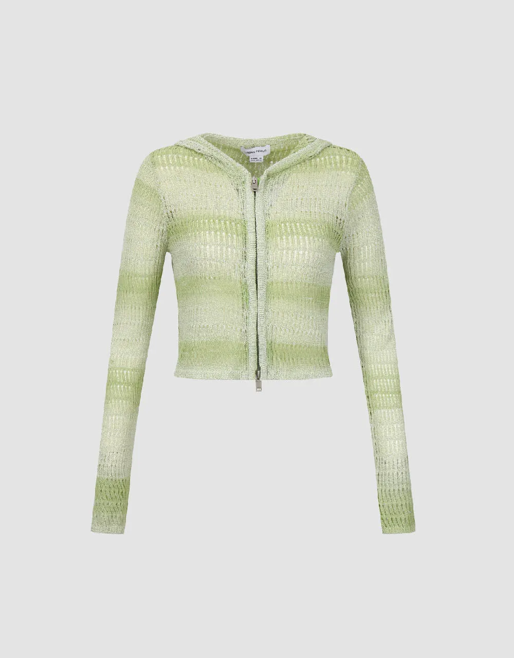 Gradient Hooded Knitted Cardigan