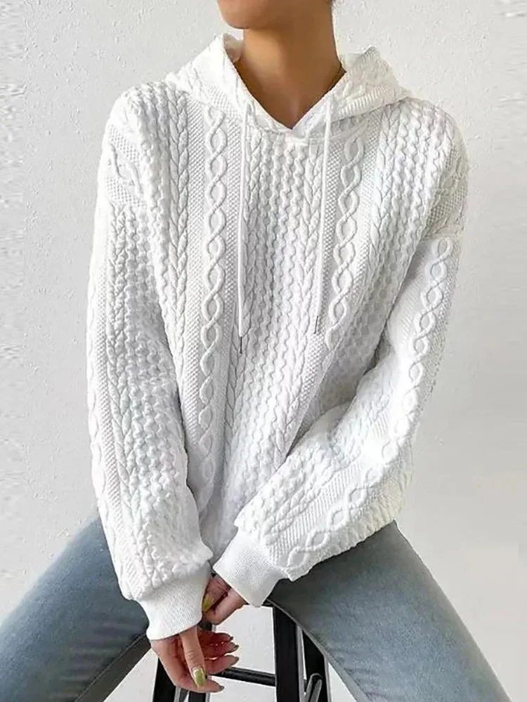 Hoodies Women Casual Long Sleeve Tops Loose Pink Sweatshirt Pullovers