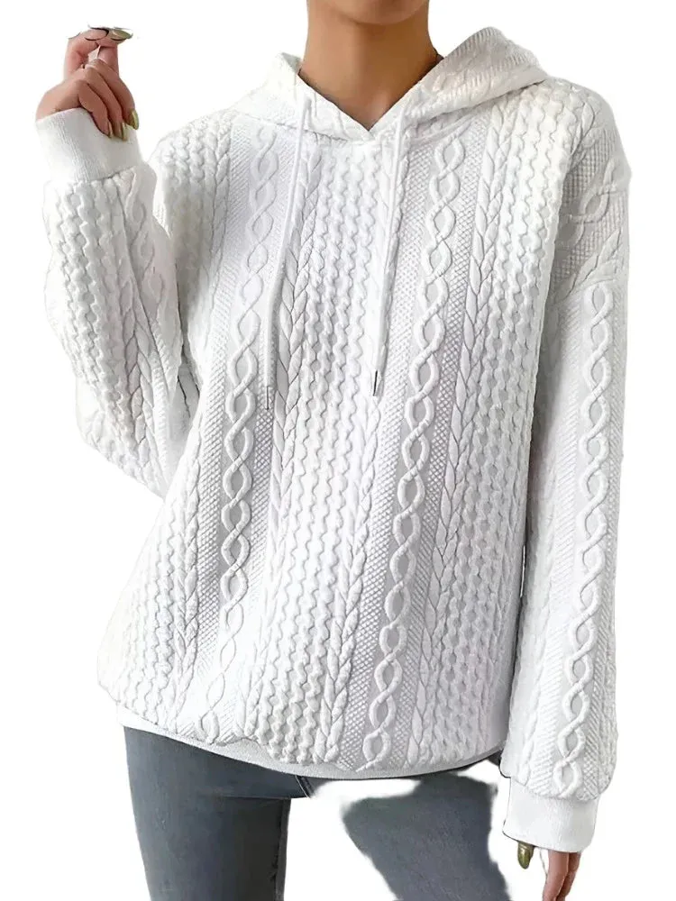 Hoodies Women Casual Long Sleeve Tops Loose Pink Sweatshirt Pullovers