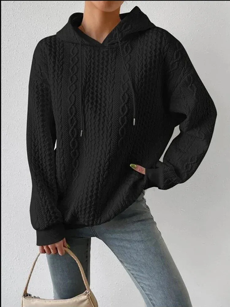 Hoodies Women Casual Long Sleeve Tops Loose Pink Sweatshirt Pullovers