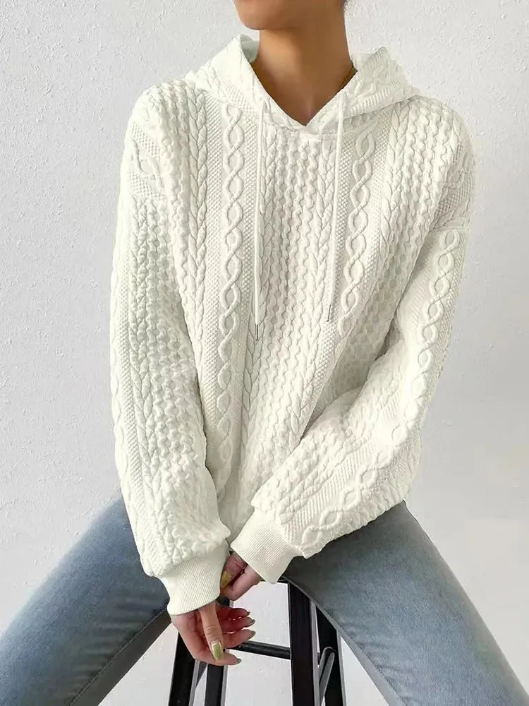 Hoodies Women Casual Long Sleeve Tops Loose Pink Sweatshirt Pullovers
