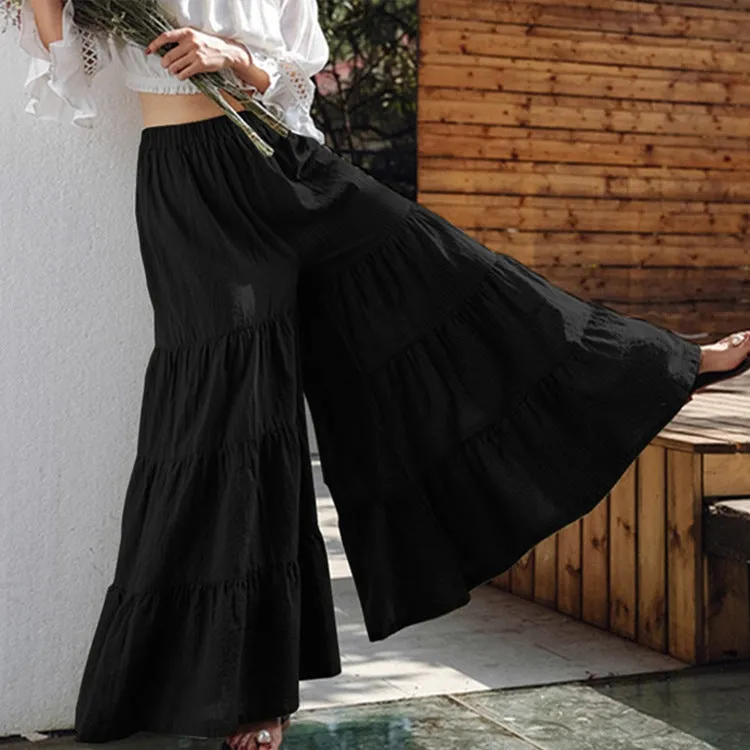 Hot Sale Ladies Trousers Stitching Thin Cake Trousers Skirt Trousers Ladies Trousers