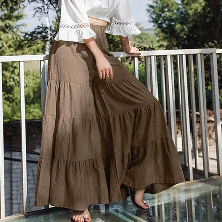 Hot Sale Ladies Trousers Stitching Thin Cake Trousers Skirt Trousers Ladies Trousers