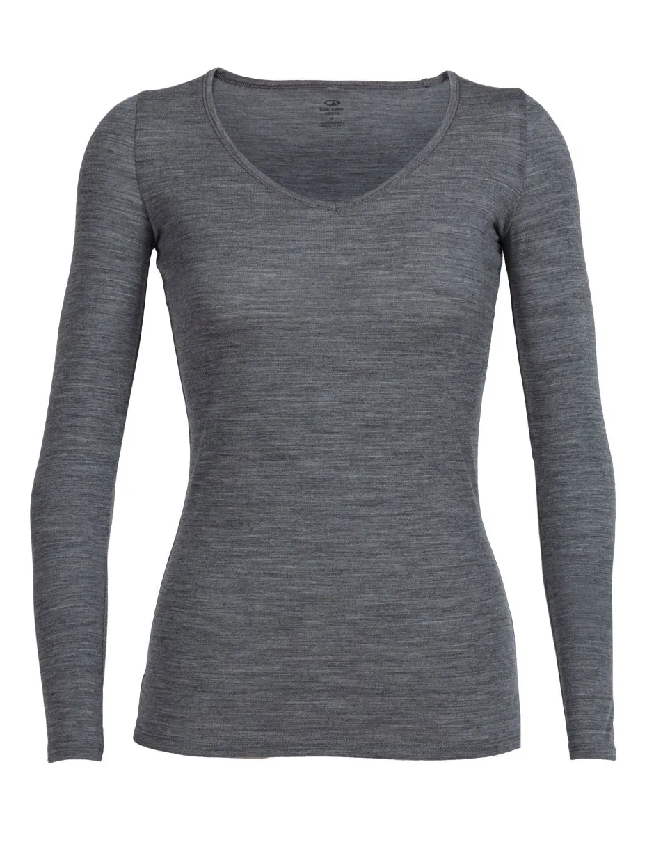 Icebreaker Siren LS Sweetheart (Women's) Gritstone Heather
