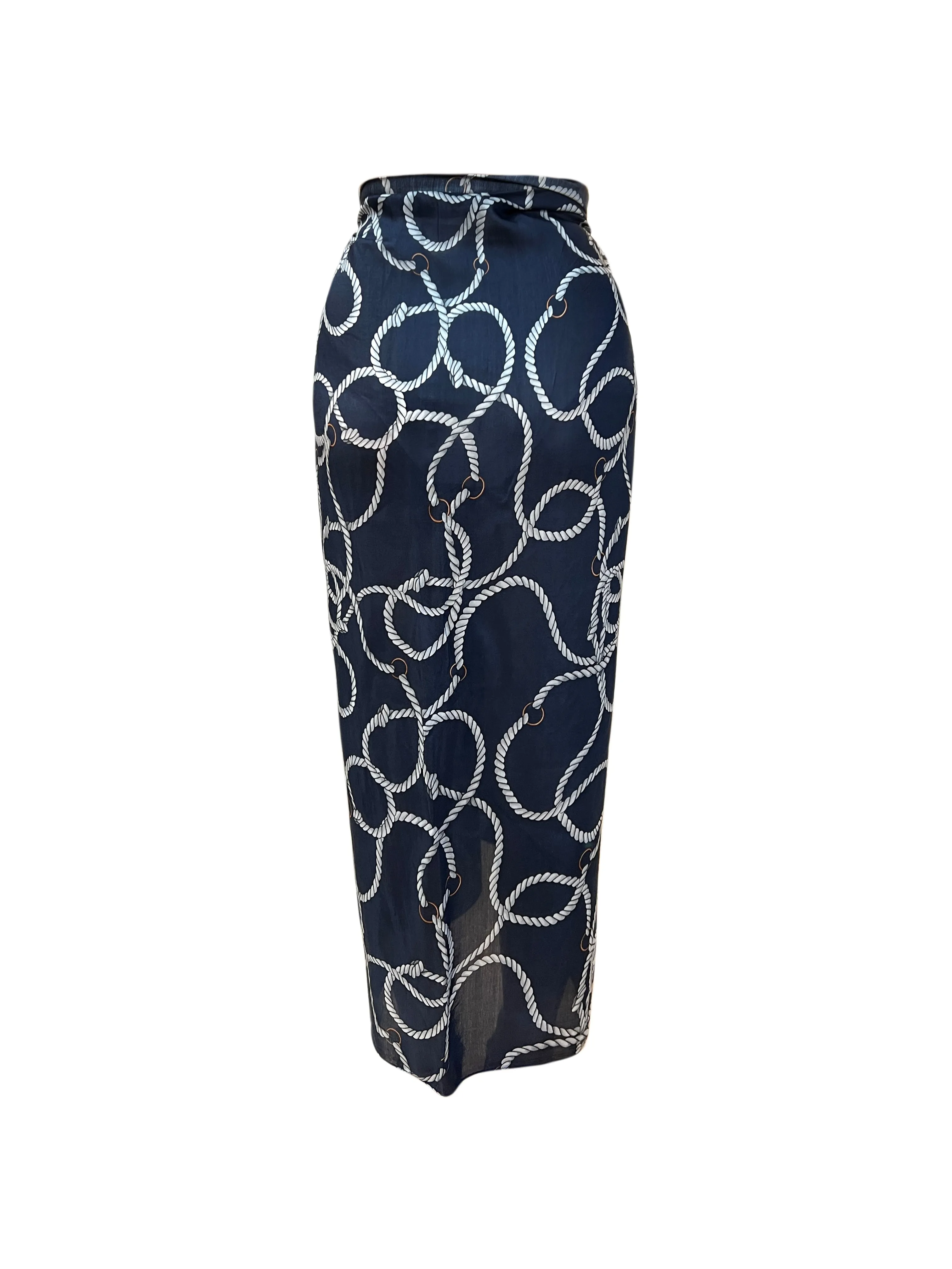 In The Navy Pareo w Tassels 105x150cm - Resort Collection