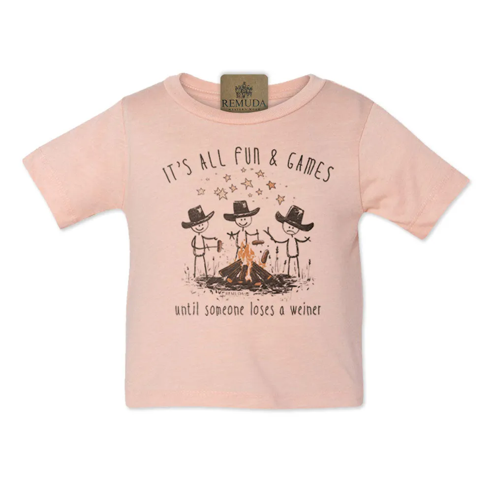 It's All Fun & Games Until Someone Loses A Weiner - Infant Camping Tee