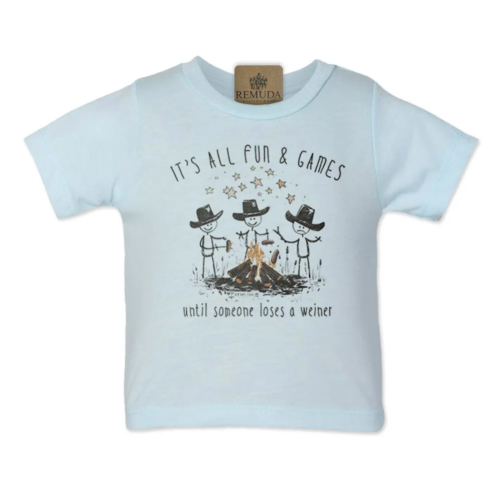 It's All Fun & Games Until Someone Loses A Weiner - Infant Camping Tee