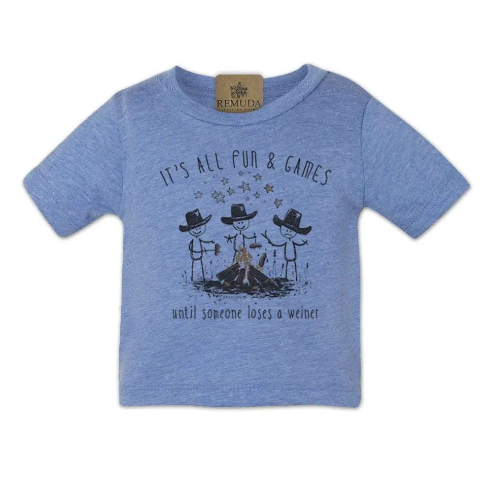 It's All Fun & Games Until Someone Loses A Weiner - Infant Camping Tee