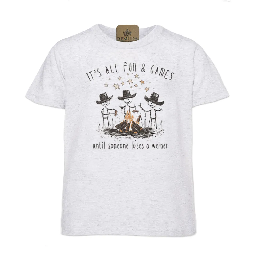 It's All Fun & Games Until Someone Loses A Weiner - Youth Camping Tee