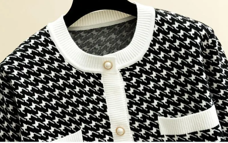 Jacquard Cardigan Sweater For Women