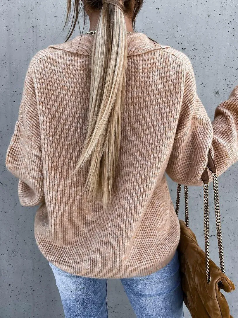 Jemma - Trendiger Herbst-Oversized-Pullover mit Taschen für Damen