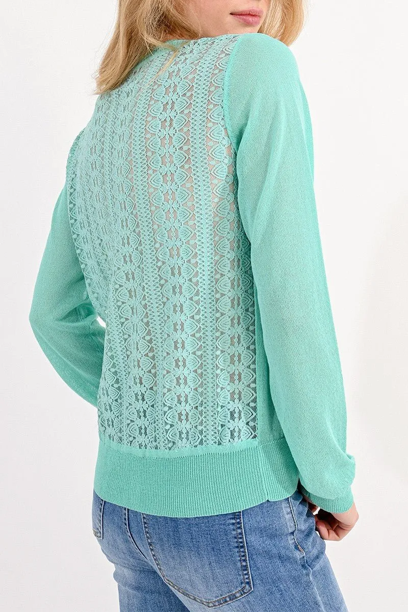 LACE BACK CARDIGAN