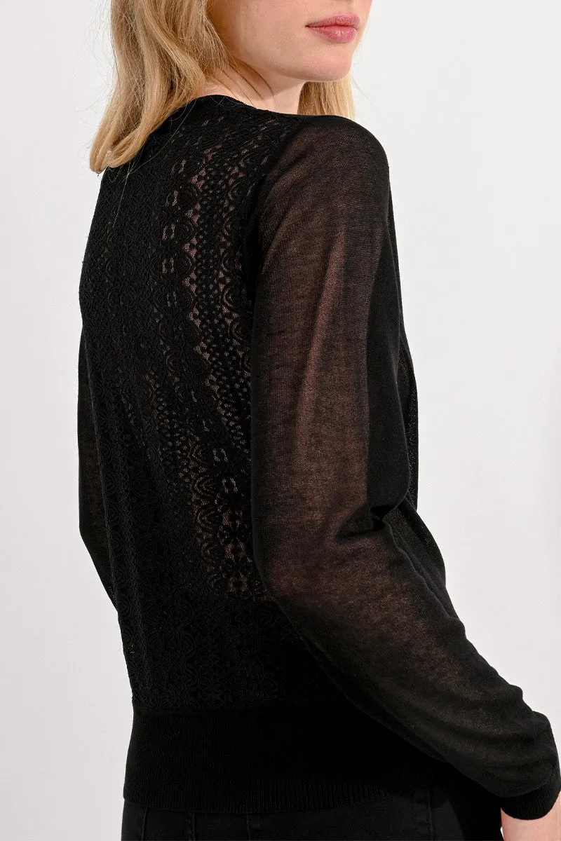 LACE BACK CARDIGAN