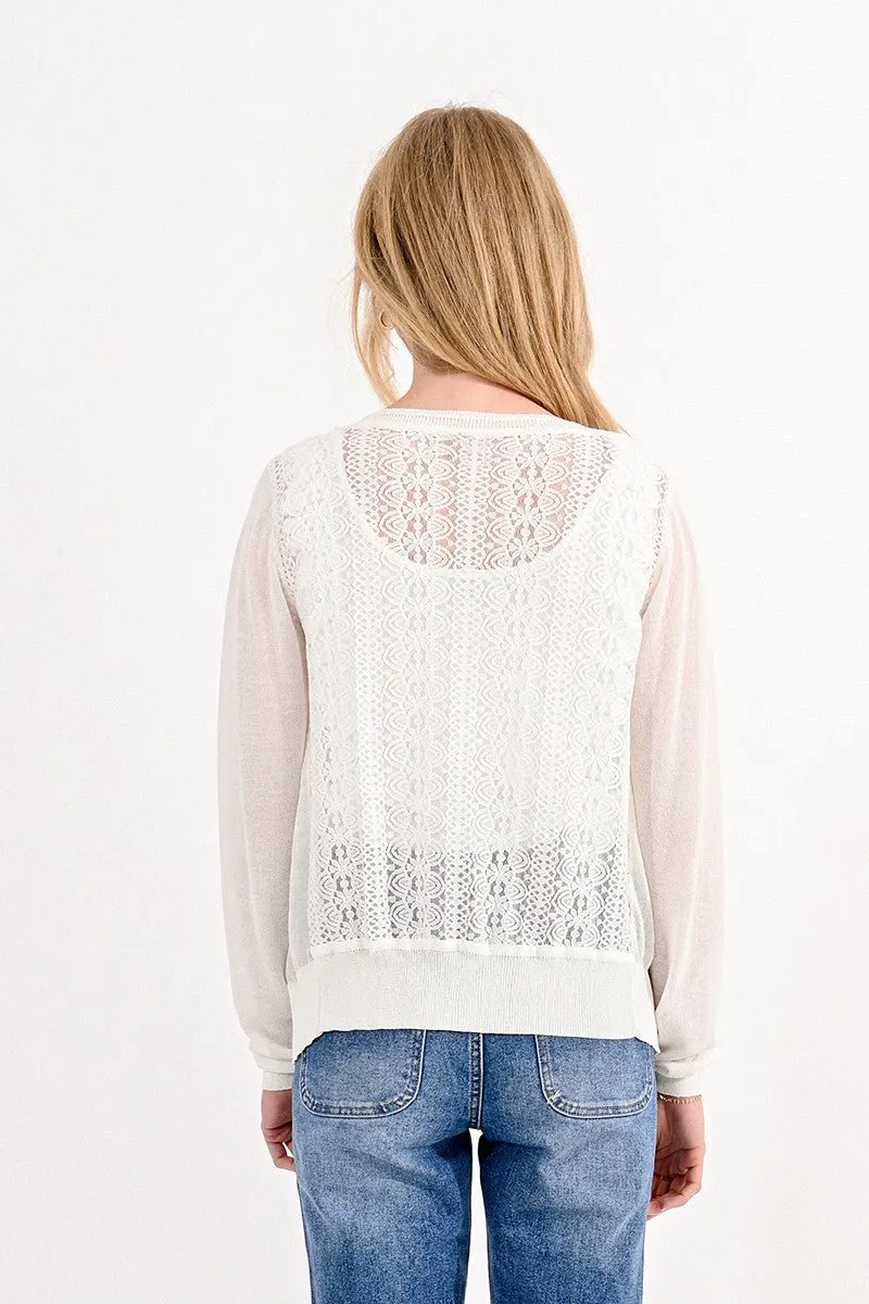 LACE BACK CARDIGAN