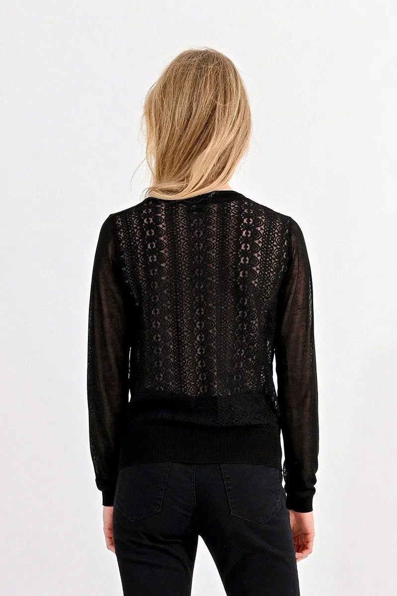LACE BACK CARDIGAN