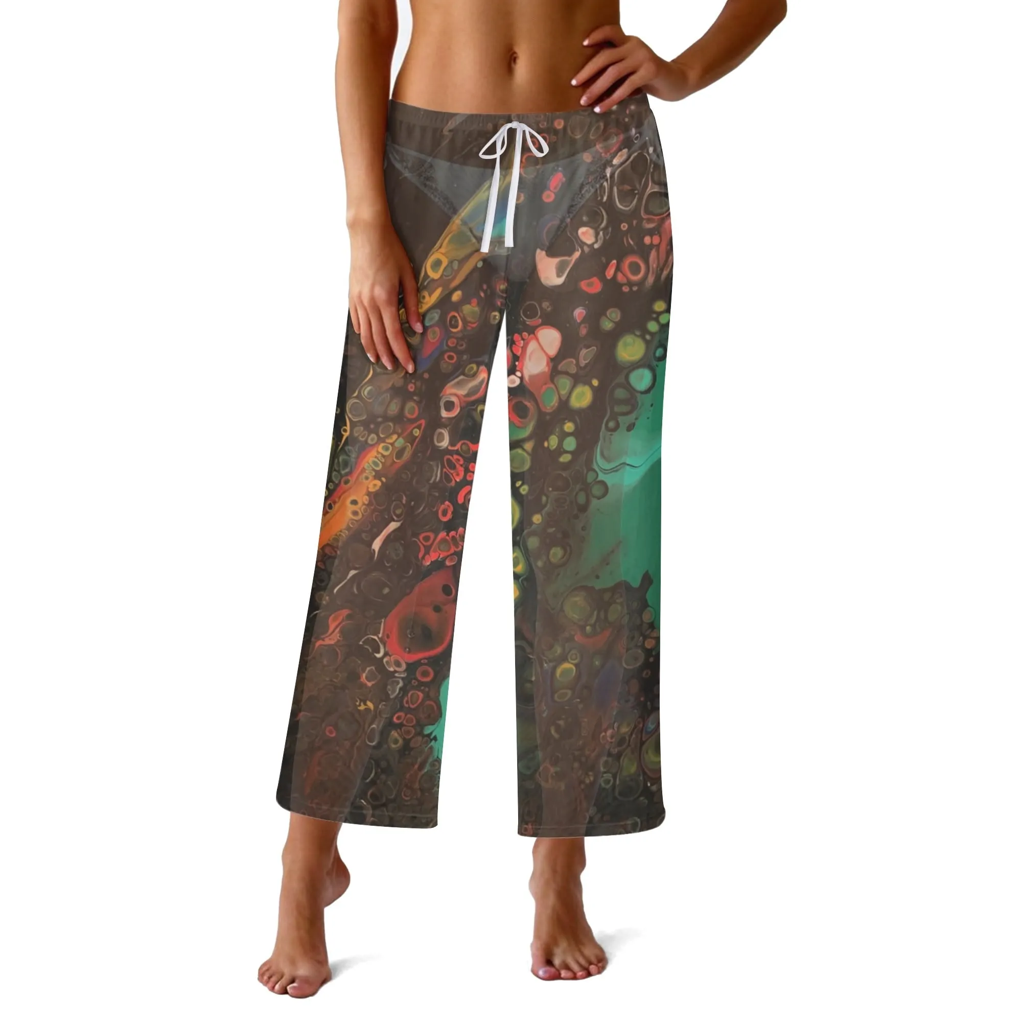 Lalola *Art U Wear* Womens See Through Cover up Straight Leg Pants