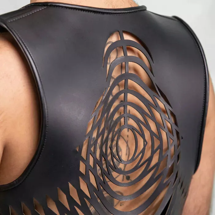 Laser-Cut Vegan Leather Vest
