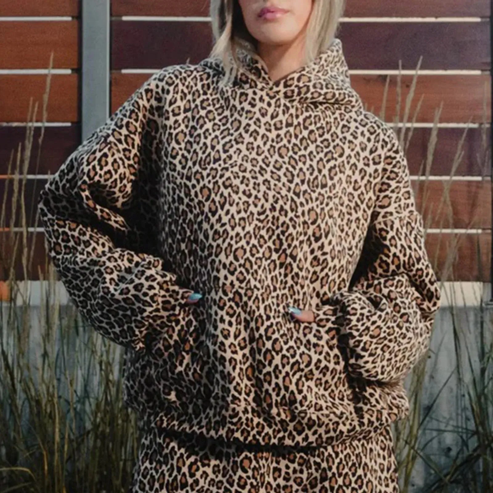 Leopard Print Hoodies Women