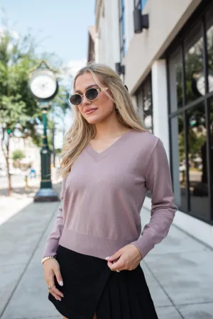 Let's Be Honest Mocha V-Neck Sweater FINAL SALE