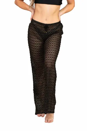 Lidia Black Cable Knit Coverup Pants