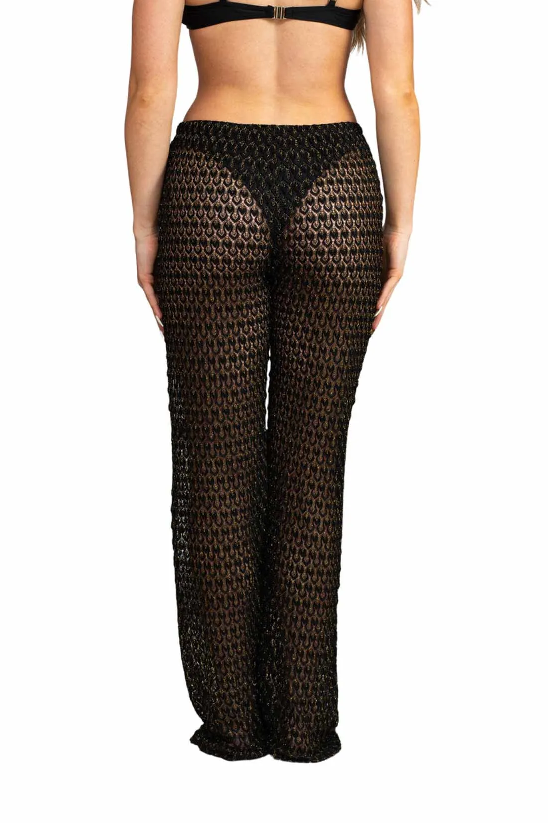 Lidia Black Cable Knit Coverup Pants