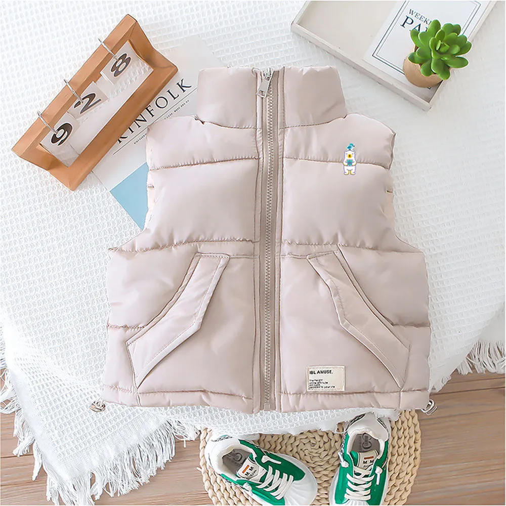Light Brown Puffer Jacket And Matching Track Suit 3 Pcs Winterwear Set For Toddlers And Kids