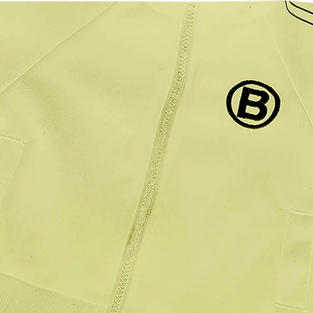 Light Green Letter B Monogram 3 Pcs Track Suit Set For Toddlers And Kids