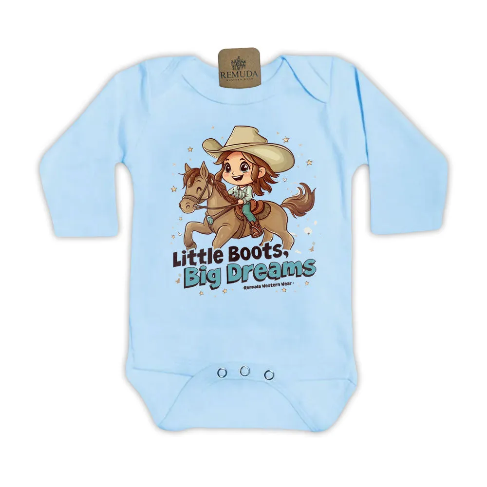 Little Boots, Big Dreams - Infant Girls One Piece Romper