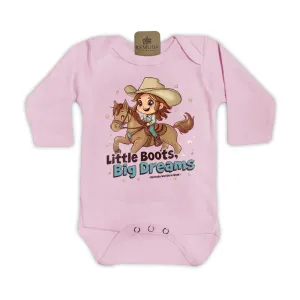 Little Boots, Big Dreams - Infant Girls One Piece Romper