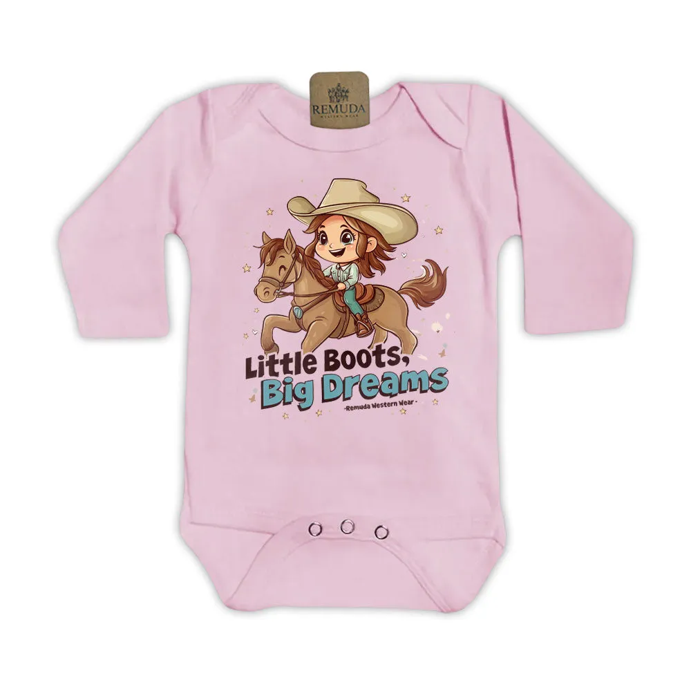 Little Boots, Big Dreams - Infant Girls One Piece Romper