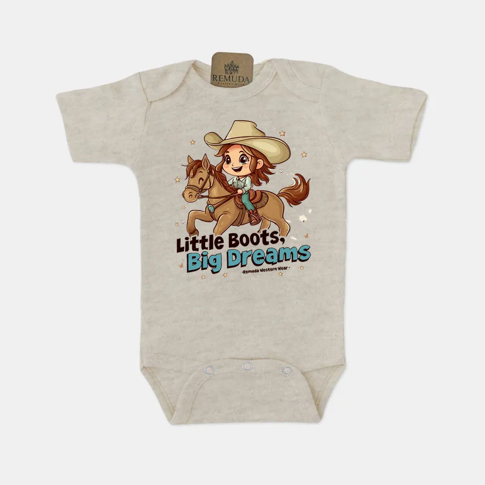 Little Boots, Big Dreams - Infant Girls One Piece Romper