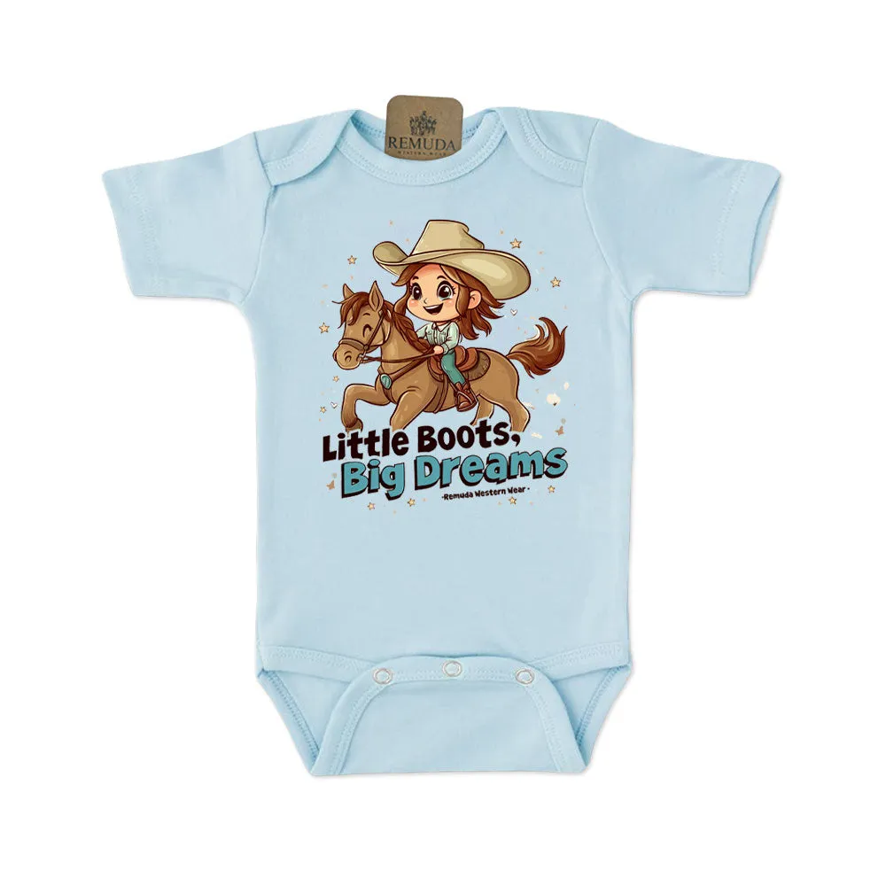 Little Boots, Big Dreams - Infant Girls One Piece Romper