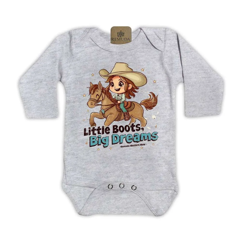 Little Boots, Big Dreams - Infant Girls One Piece Romper