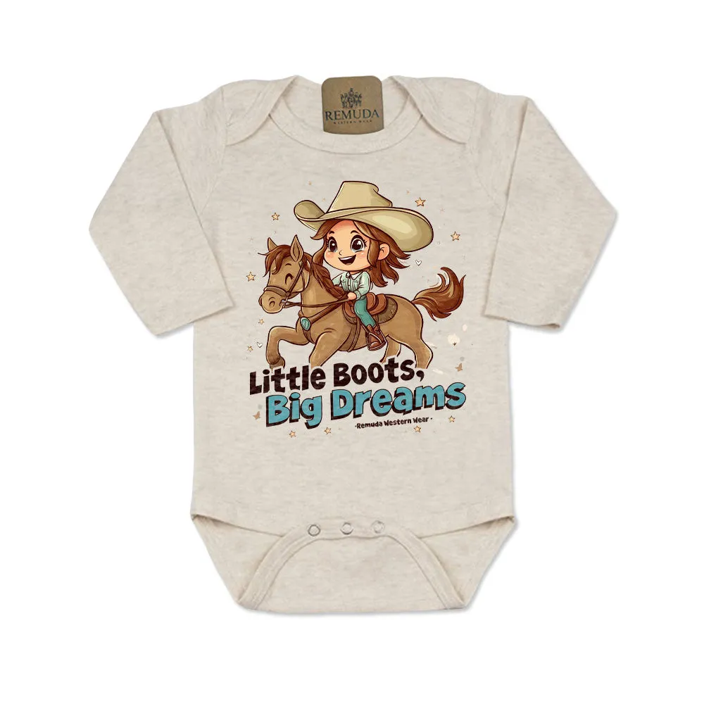 Little Boots, Big Dreams - Infant Girls One Piece Romper