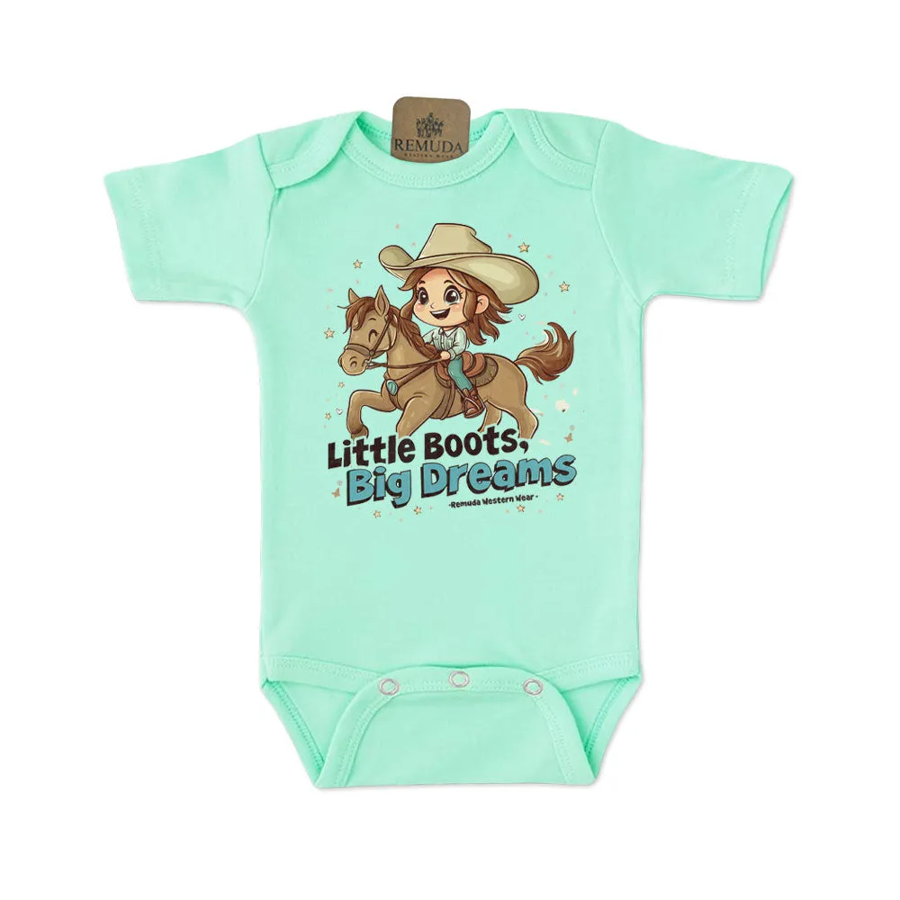 Little Boots, Big Dreams - Infant Girls One Piece Romper