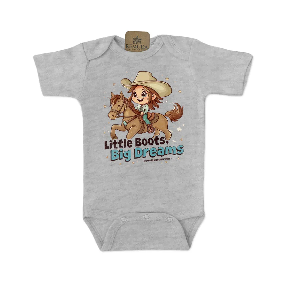 Little Boots, Big Dreams - Infant Girls One Piece Romper